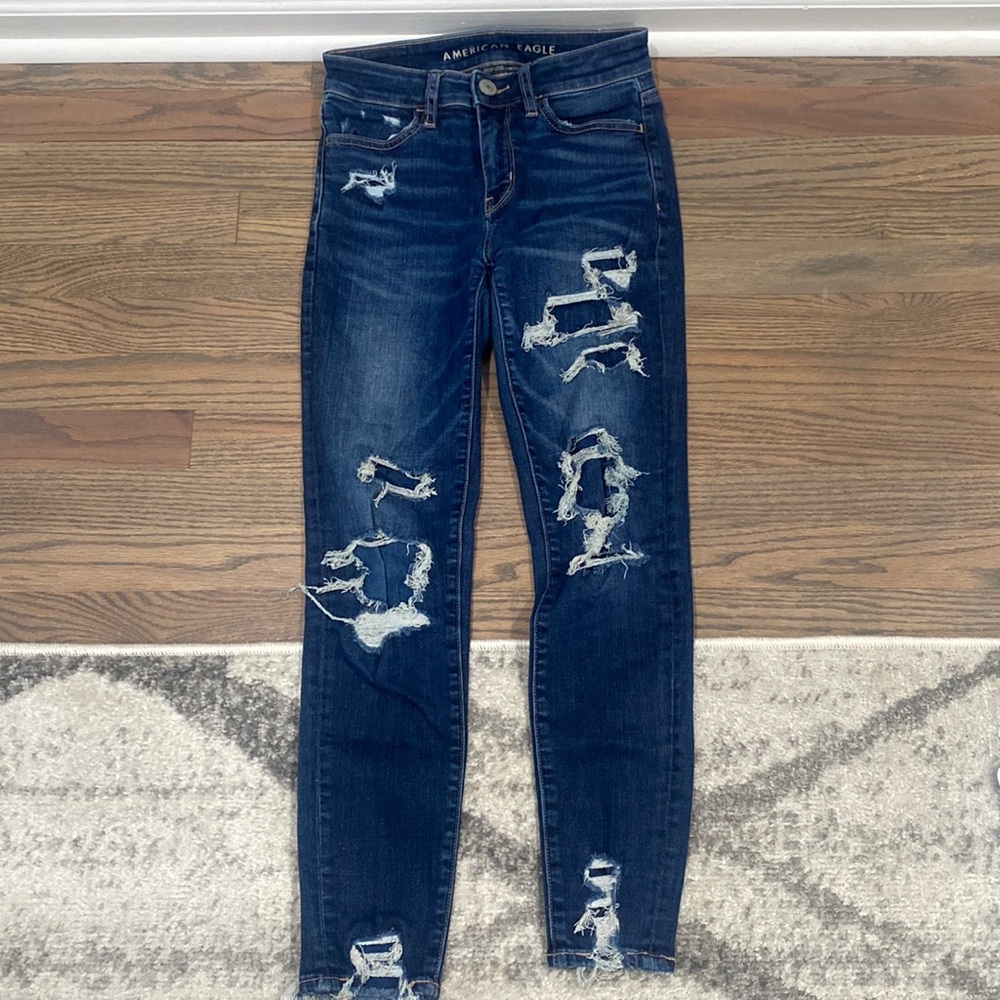 American Eagle Patched Jeans